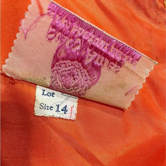 Vintage Stacy Ames Tweed Windowpane Sheath Dress Burnt Orange size 14 - Picture 14 of 16